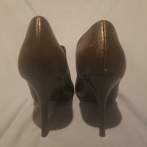 Greenwich village women's brown leather stiletto heel ankle booties - Picture 4 of 12